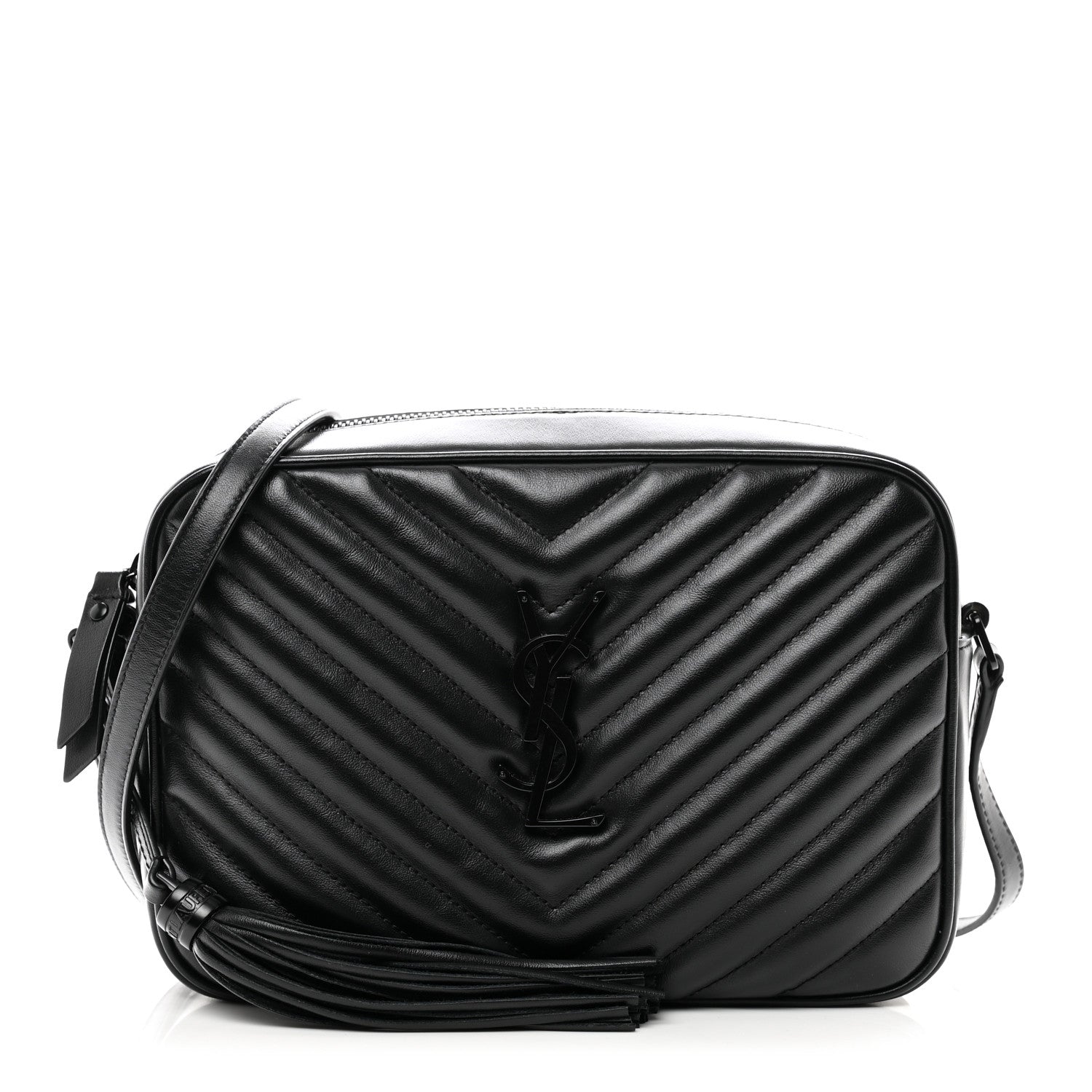 Saint Laurent Calfskin Matelasse Monogram Monochrome Lou Camera Bag Black 1 of 9
