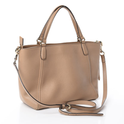 Gucci Pebbled Calfskin Small Soho Top Handle Bag Camelia 2 of 8