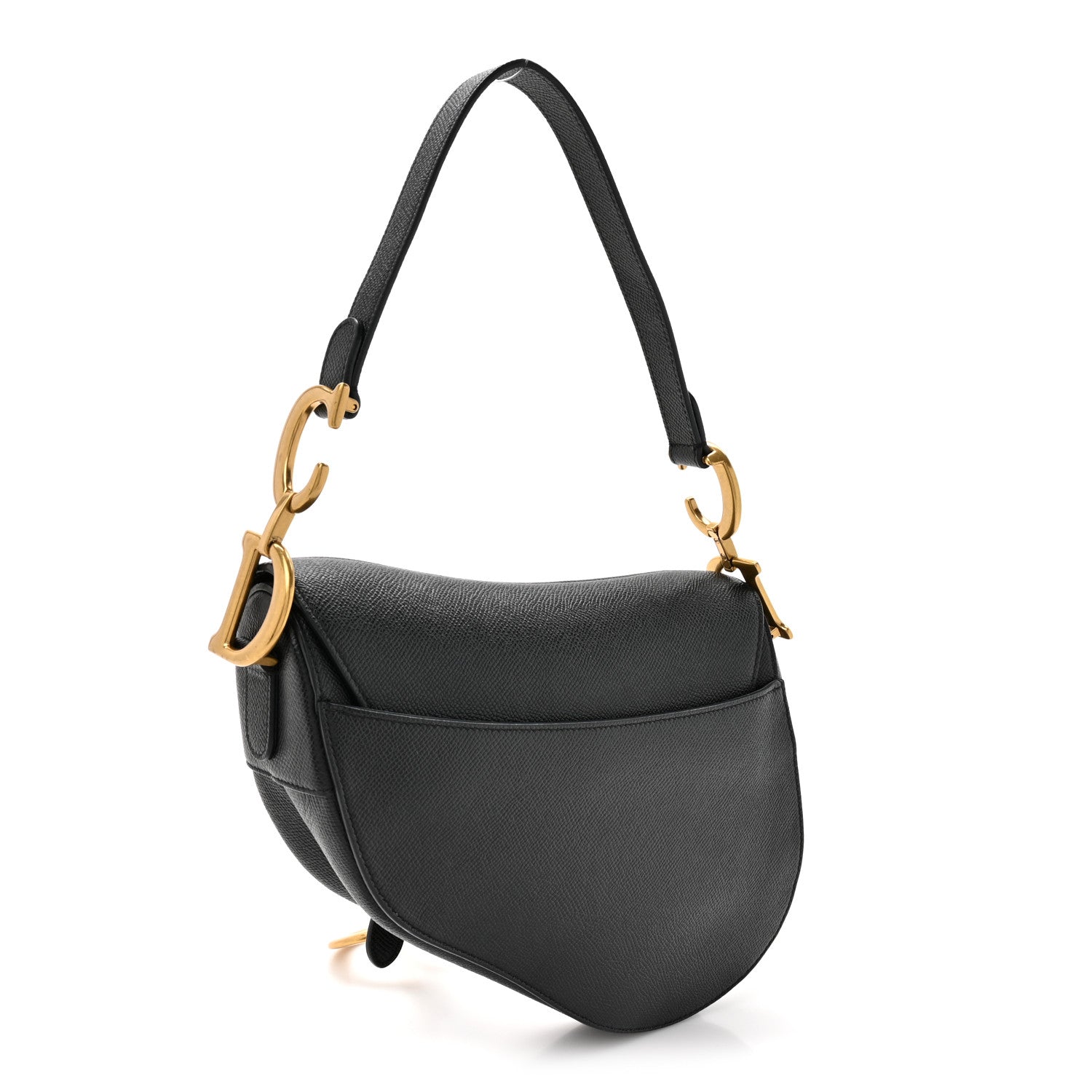 Christian Dior Grained Calfskin Saddle Bag Black 3 of 10