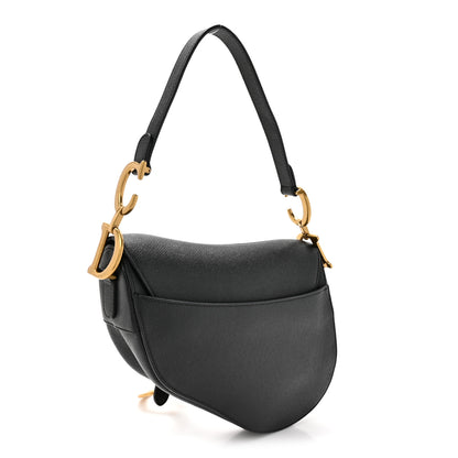 Christian Dior Grained Calfskin Saddle Bag Black 3 of 10