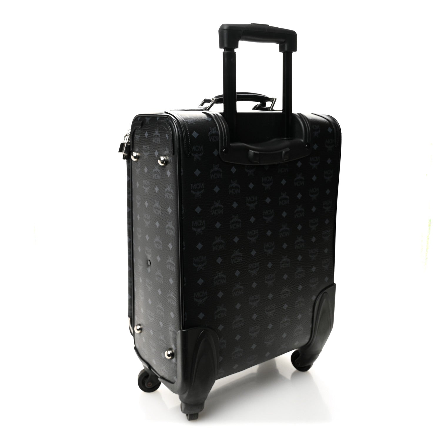 MCM Visetos Small Traveler Trolley Whelled Suitcase Black 2 of 12