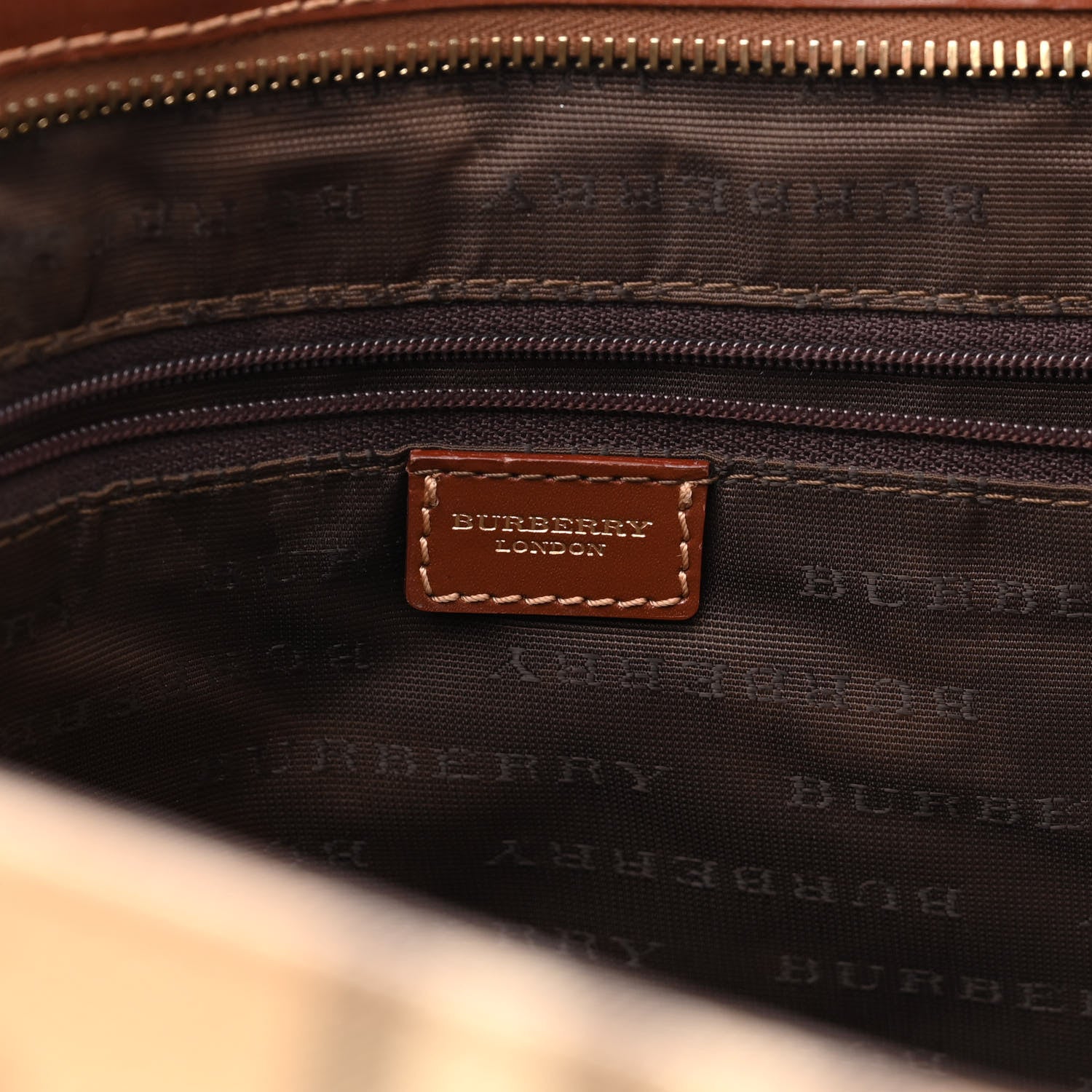 Burberry Haymarket Check Tote Brown 5 of 12