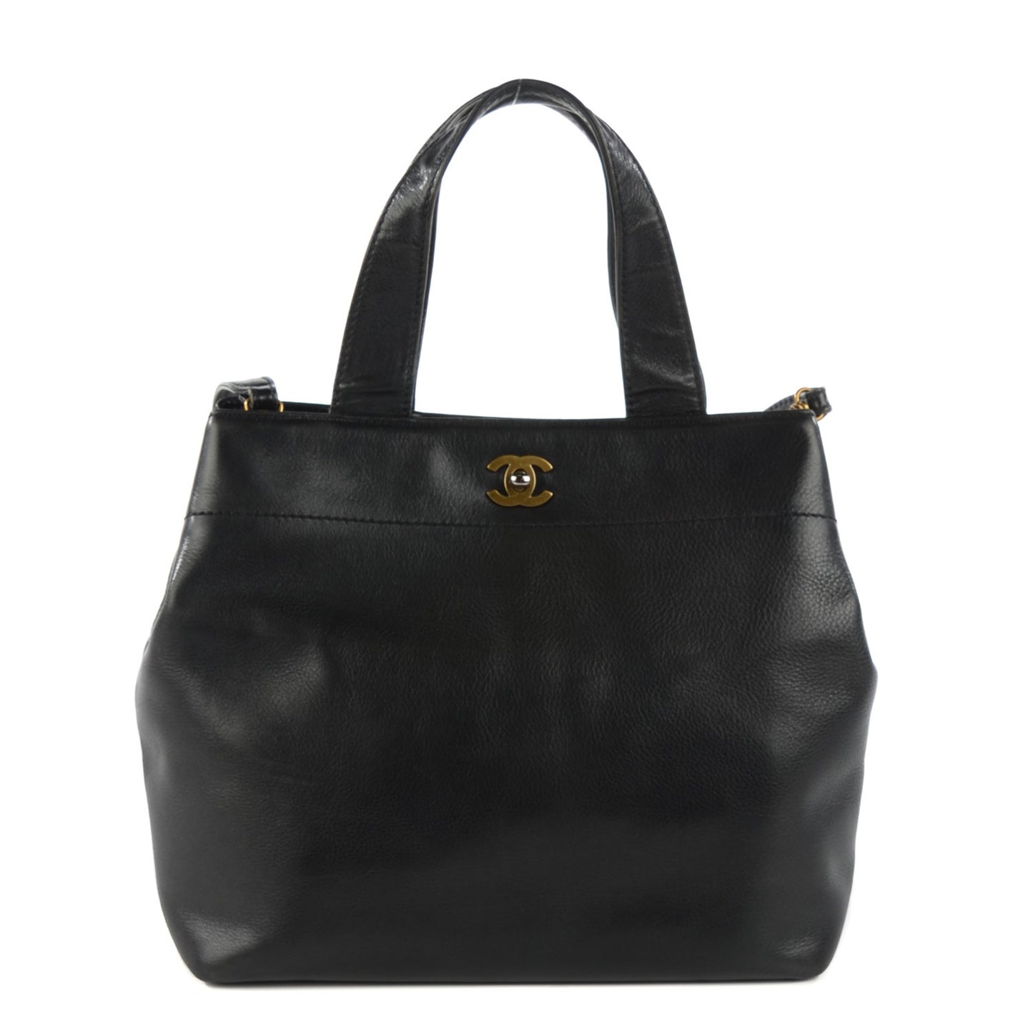 Calfskin Shopping Tote Black