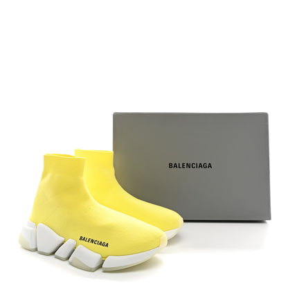 Balenciaga Technical 3D Recycled Knit Womens Speed 2.0 Transparent Sole Sneakers 38 Light Yellow 9 of 9