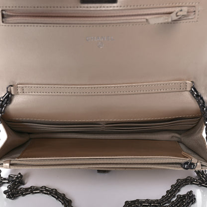Chanel Metallic Sheepskin Quilted Reissue Wallet On Chain WOC Beige 5 of 13