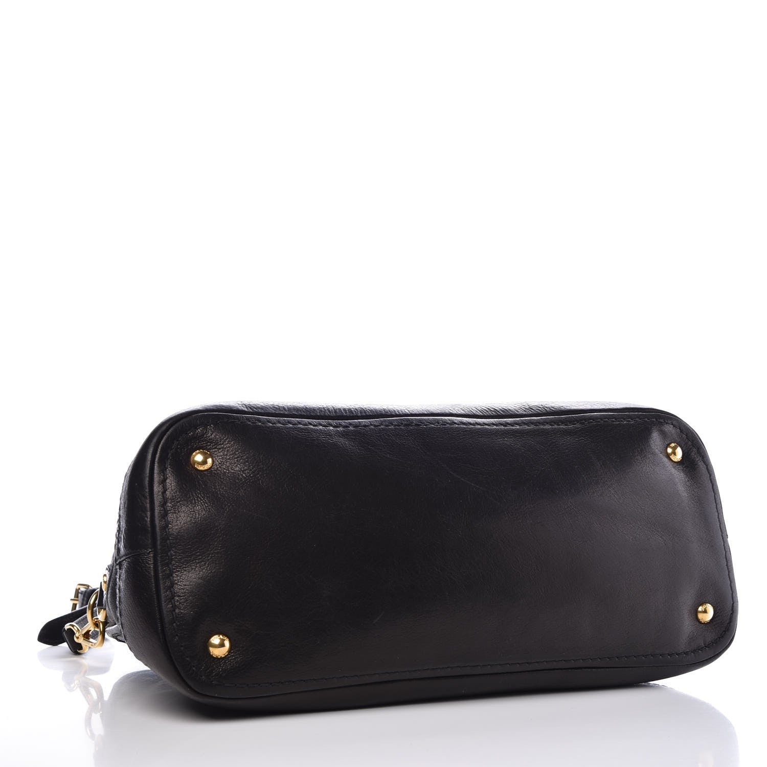 Prada Cervo Deerskin Dome Satchel Black 5 of 12