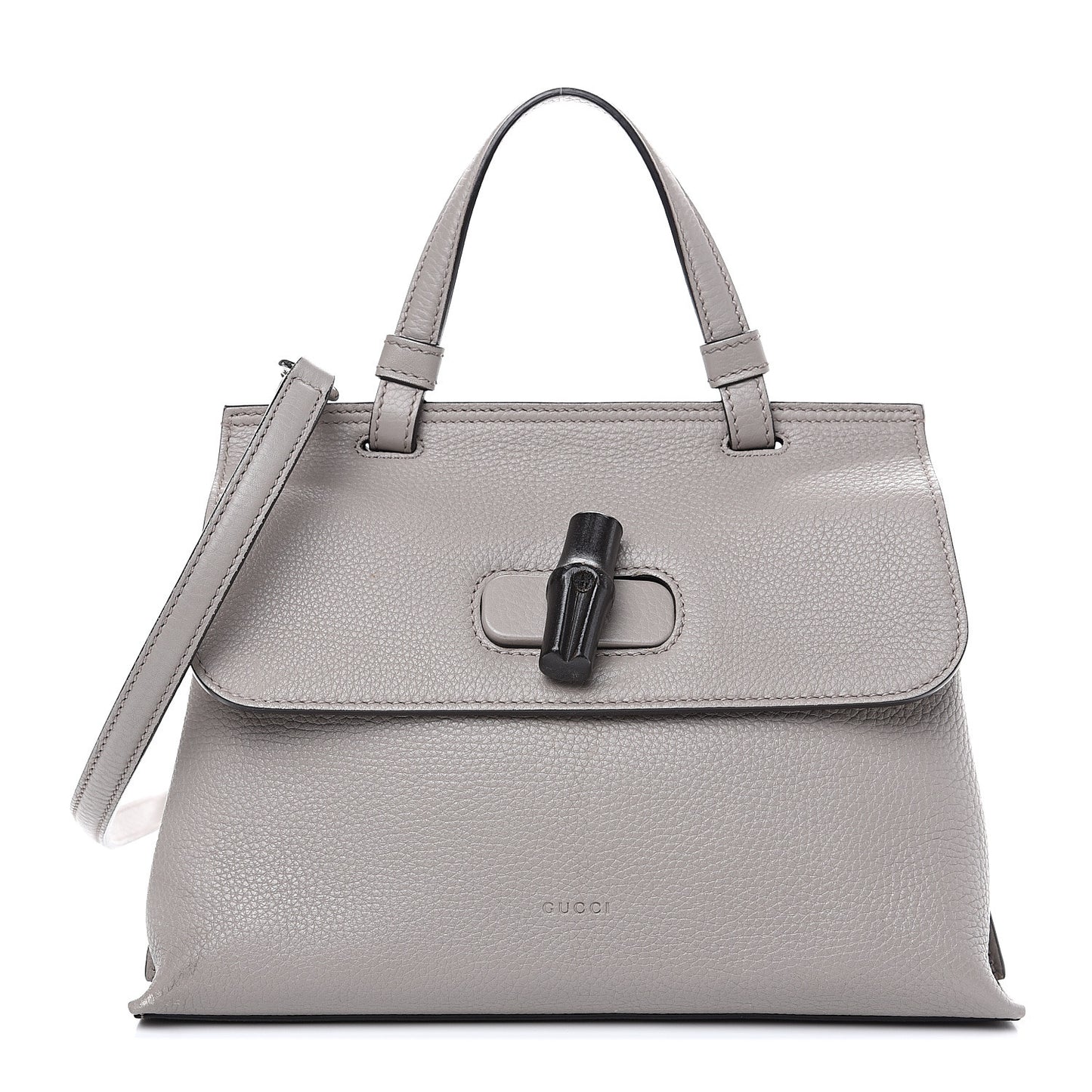 Cellarius Calfskin Small Bamboo Daily Top Handle Bag Storm Grey