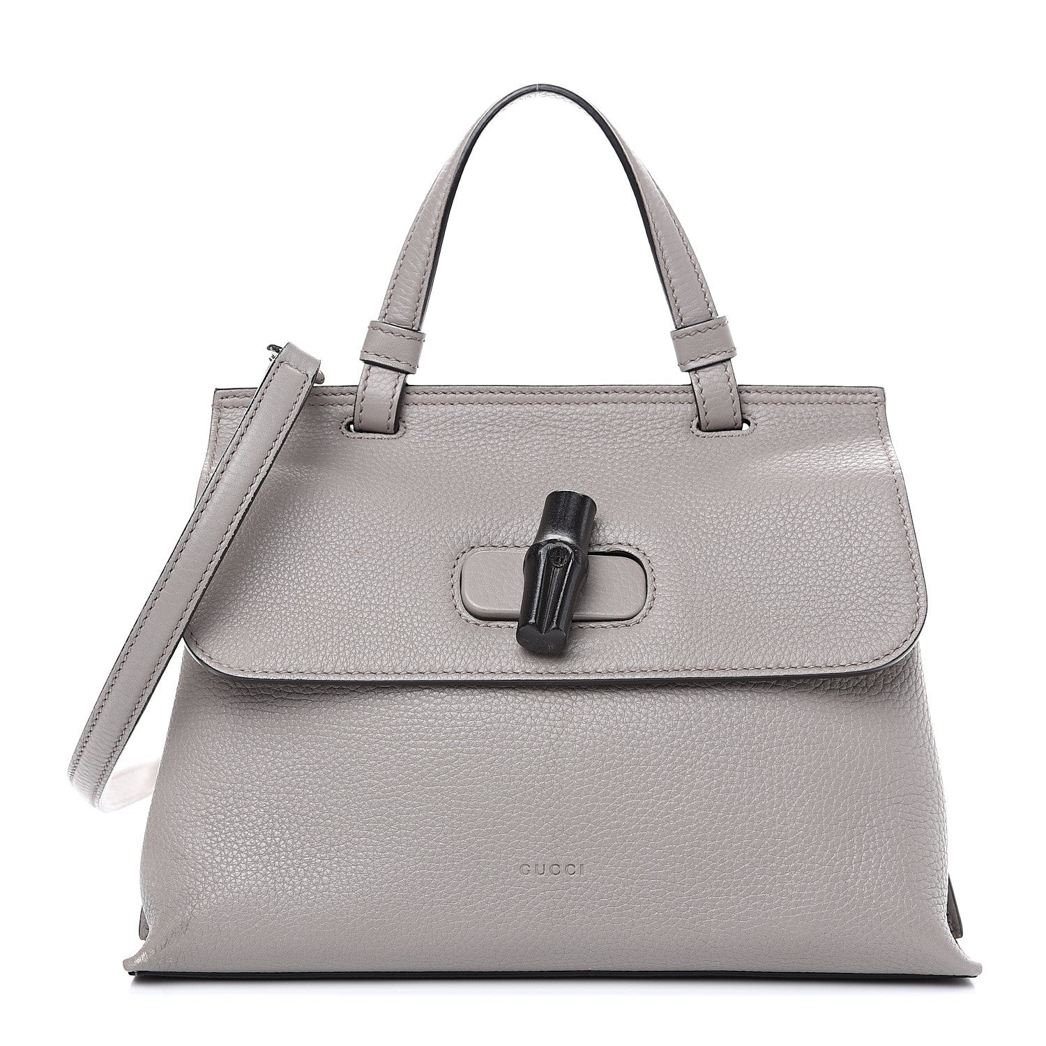 Gucci Cellarius Calfskin Small Bamboo Daily Top Handle Bag Storm Grey 1 of 9