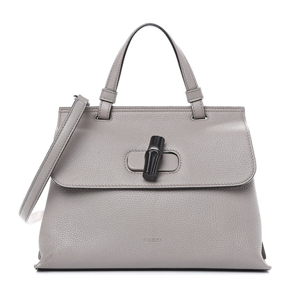 Gucci Cellarius Calfskin Small Bamboo Daily Top Handle Bag Storm Grey 1 of 9