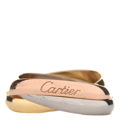 Cartier 18K Pink Yellow White Gold Small Trinity Ring 50 5.25 1 of 5