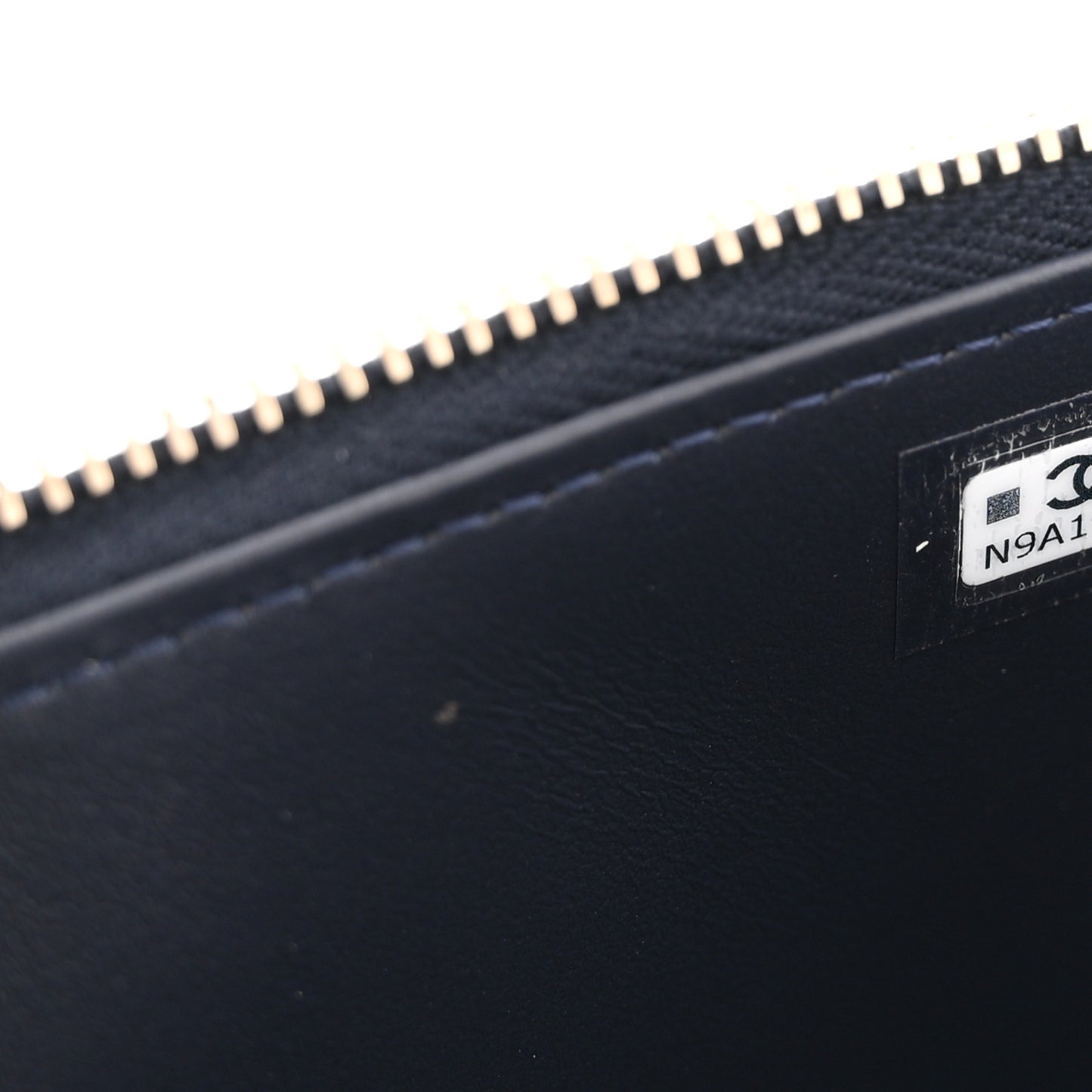Denim Quilted Vanity Case With Chain Dark Blue