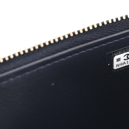 Chanel Denim Quilted Vanity Case With Chain Dark Blue 7 of 10