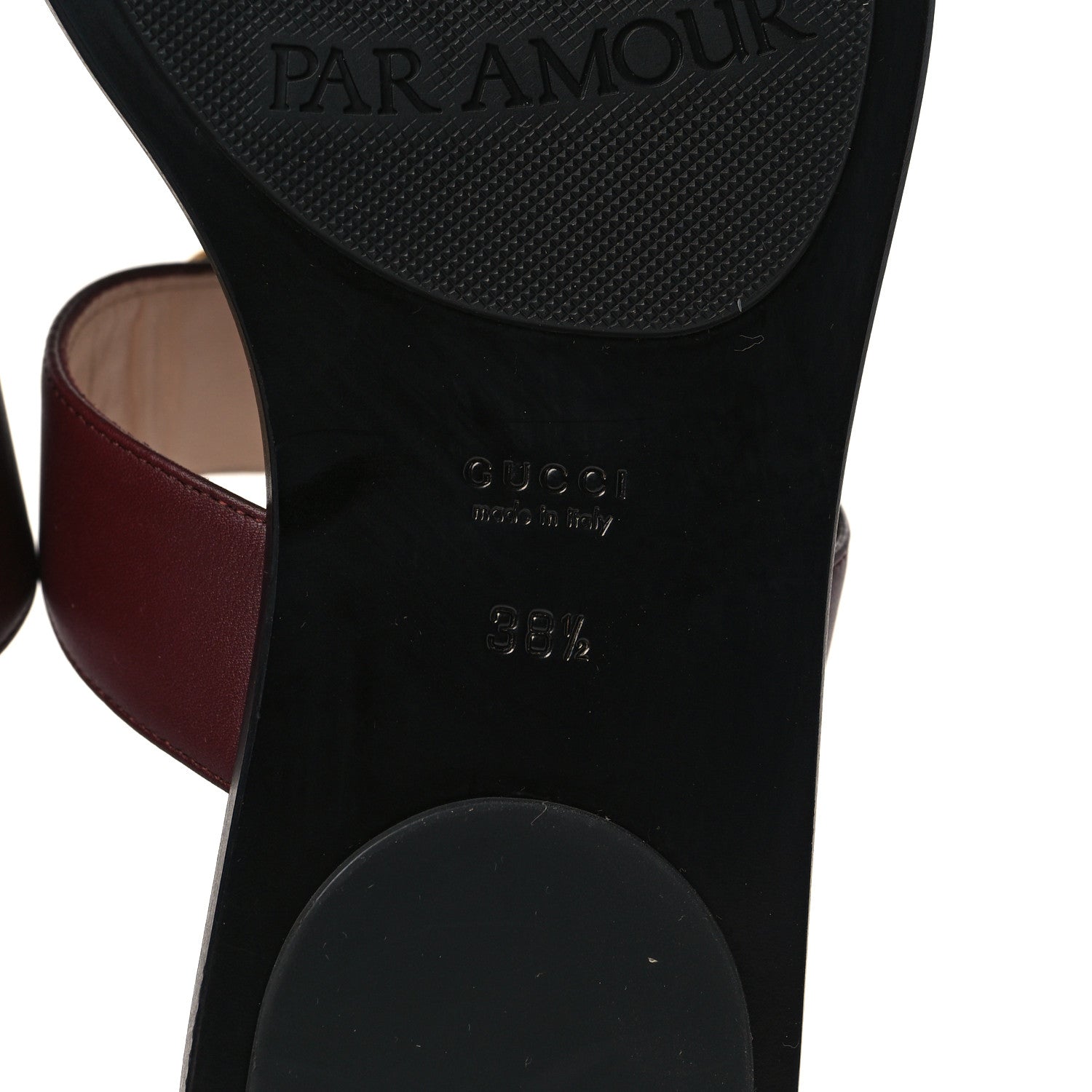 Gucci Calfskin GG Marmont Thong Sandals 38.5 Vintage Bordeaux 6 of 7