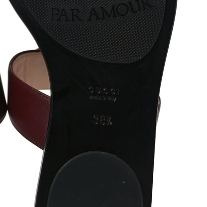 Gucci Calfskin GG Marmont Thong Sandals 38.5 Vintage Bordeaux 6 of 7