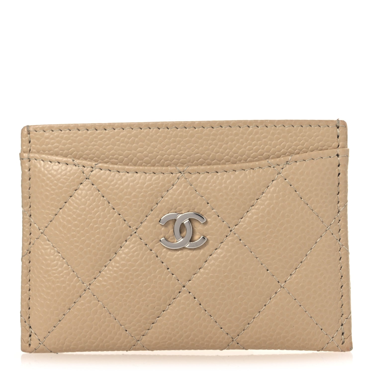 Chanel Caviar Quilted Card Holder Beige 1 of 9