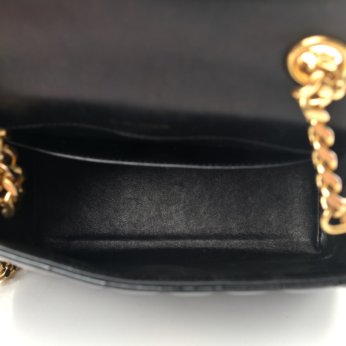 Patent Calfskin Matelasse Monogram Medium Vicky Chain Bag Black