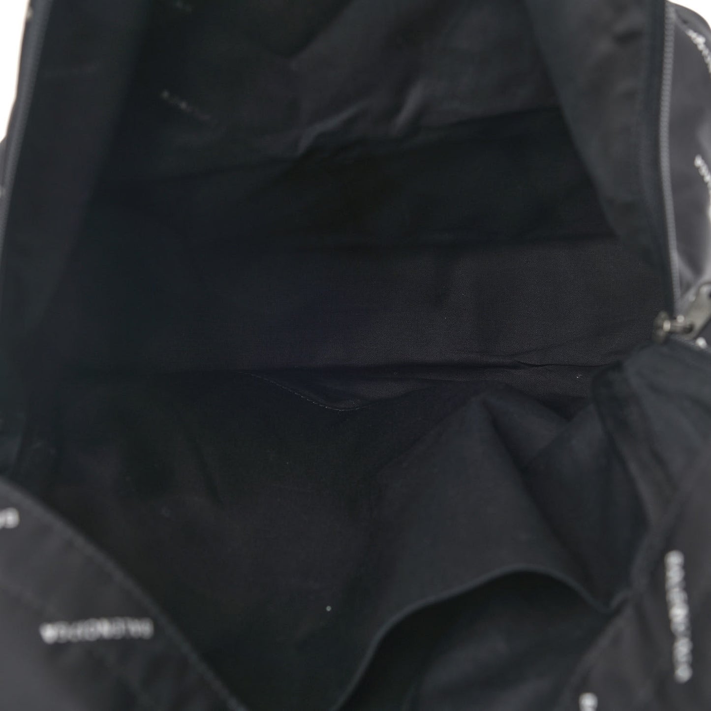 Twill Nylon Allover Logo Print Explorer Backpack Black White