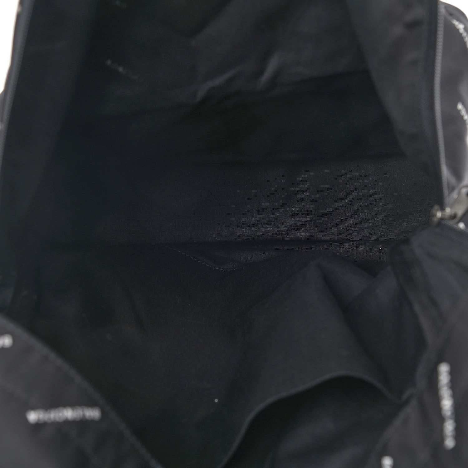 Balenciaga Twill Nylon Allover Logo Print Explorer Backpack Black White 5 of 8