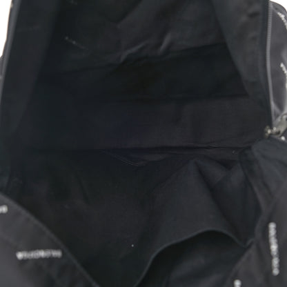 Balenciaga Twill Nylon Allover Logo Print Explorer Backpack Black White 5 of 8