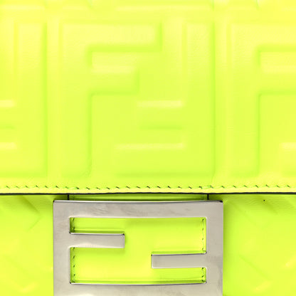 Fendi Nappa FF 1974 Embossed Mini Baguette Neon Yellow 8 of 10