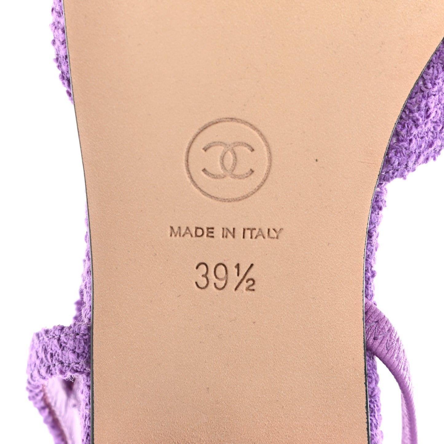 Fabric Cap Toe CC Slingback Flats 39.5 Purple