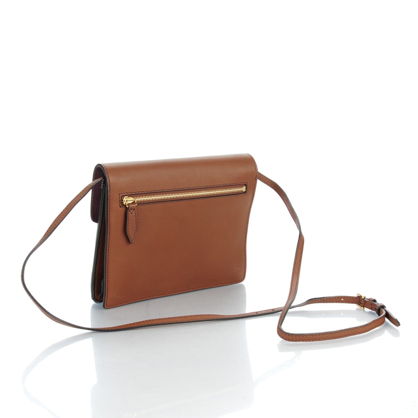 Burberry Derby Calfskin House Check Small Macken Crossbody Bag Tan 3 of 7