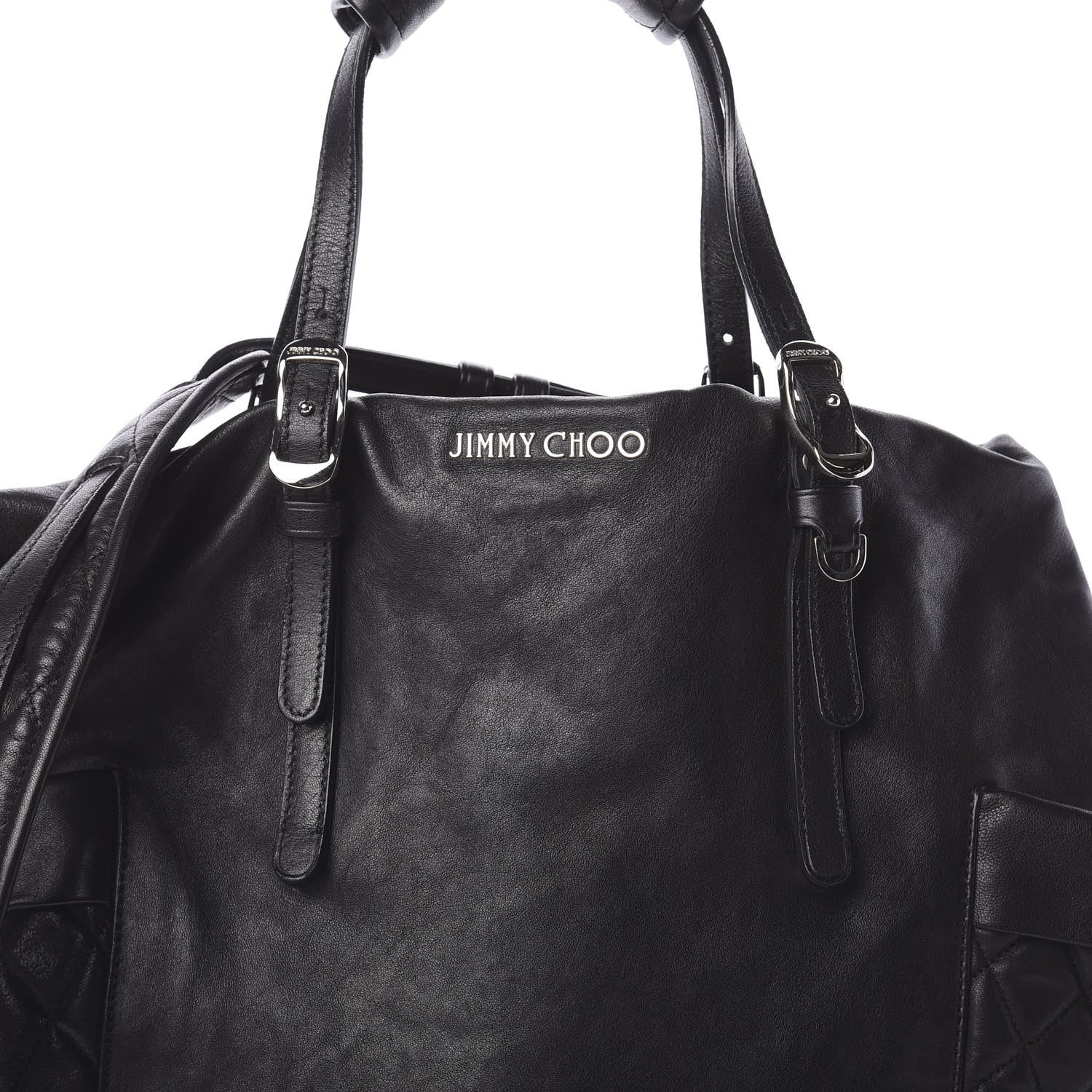 Jimmy Choo Lambskin Chain Embellished Blare Tote Black 6 of 8