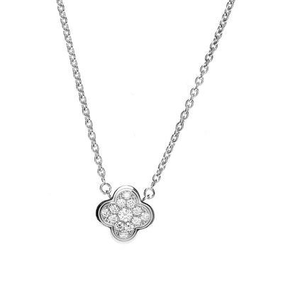 Van Cleef & Arpels 18K White Gold Diamond Pure Alhambra Pendant Necklace 4 of 7
