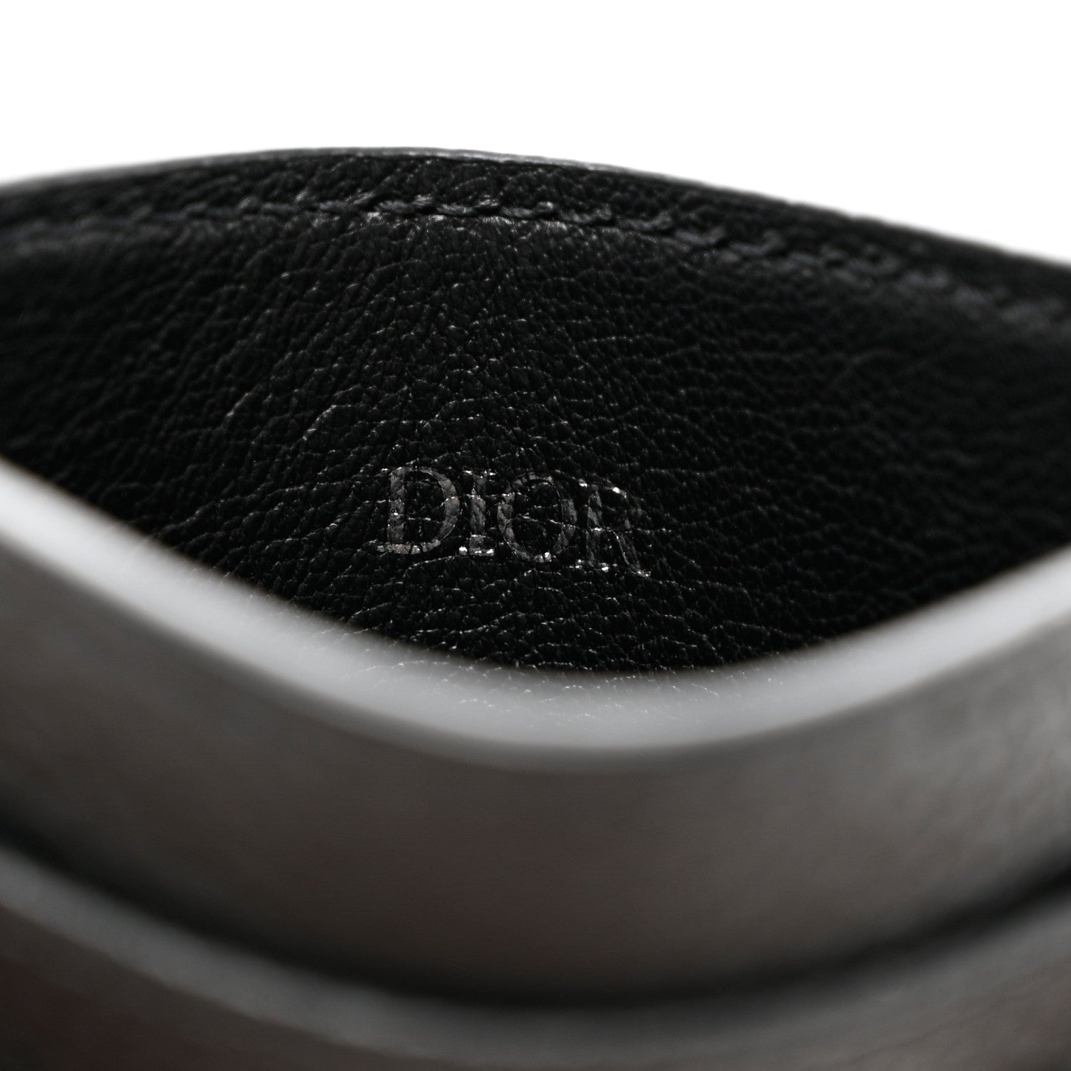 Christian Dior Grained Calfskin Oblique Card Holder Black 6 of 7