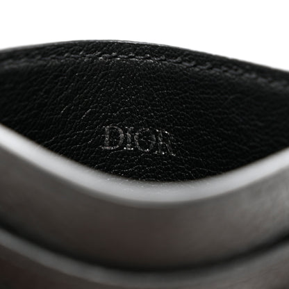 Christian Dior Grained Calfskin Oblique Card Holder Black 6 of 7