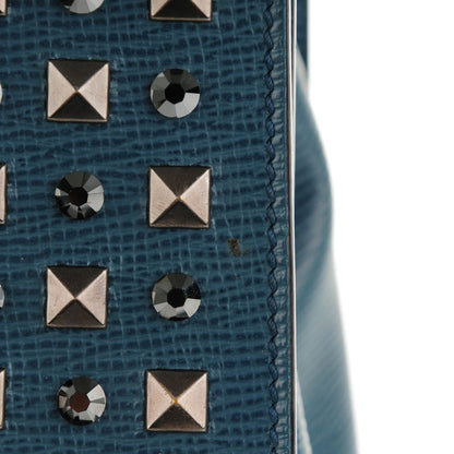Dolce & Gabbana Calfskin Studded Medium Monica Lock Top Handle Bag Blue 7 of 7