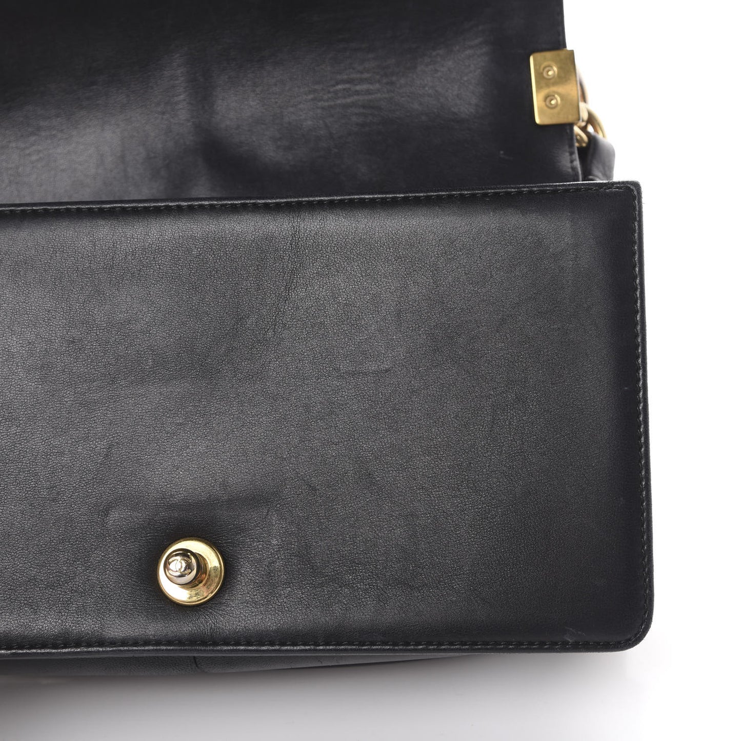 Lambskin Quilted Medium Boy Flap Black