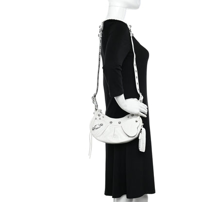 Balenciaga Agneau Arena Crystal Le Cagole Shoulder Bag XS Optic White 2 of 11