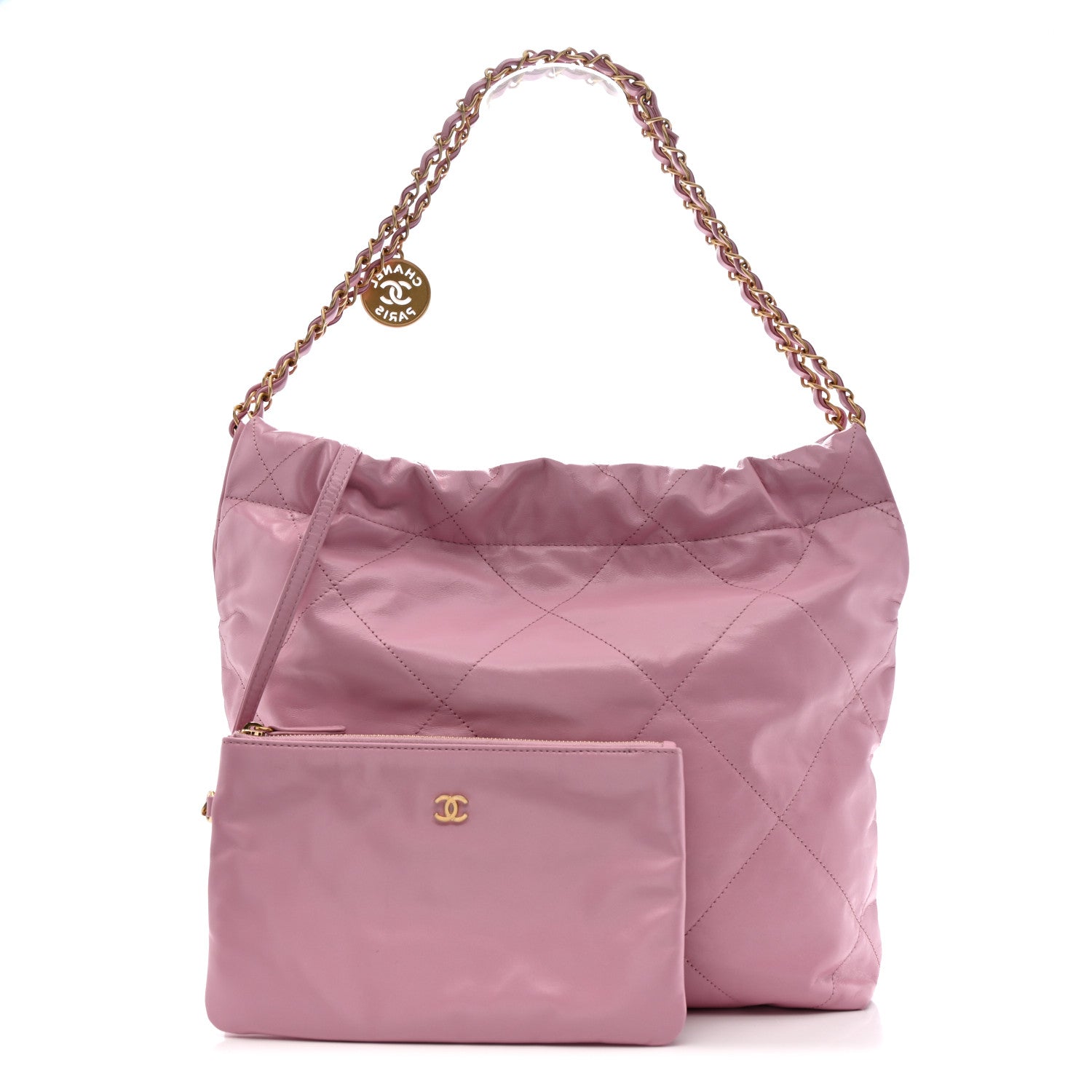 Chanel Shiny Calfskin Quilted Small Chanel 22 Lilac 3 of 11