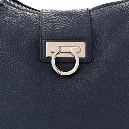 Salvatore Ferragamo Calfskin Fanisa Gancini Hobo Oxford Blue 8 of 14