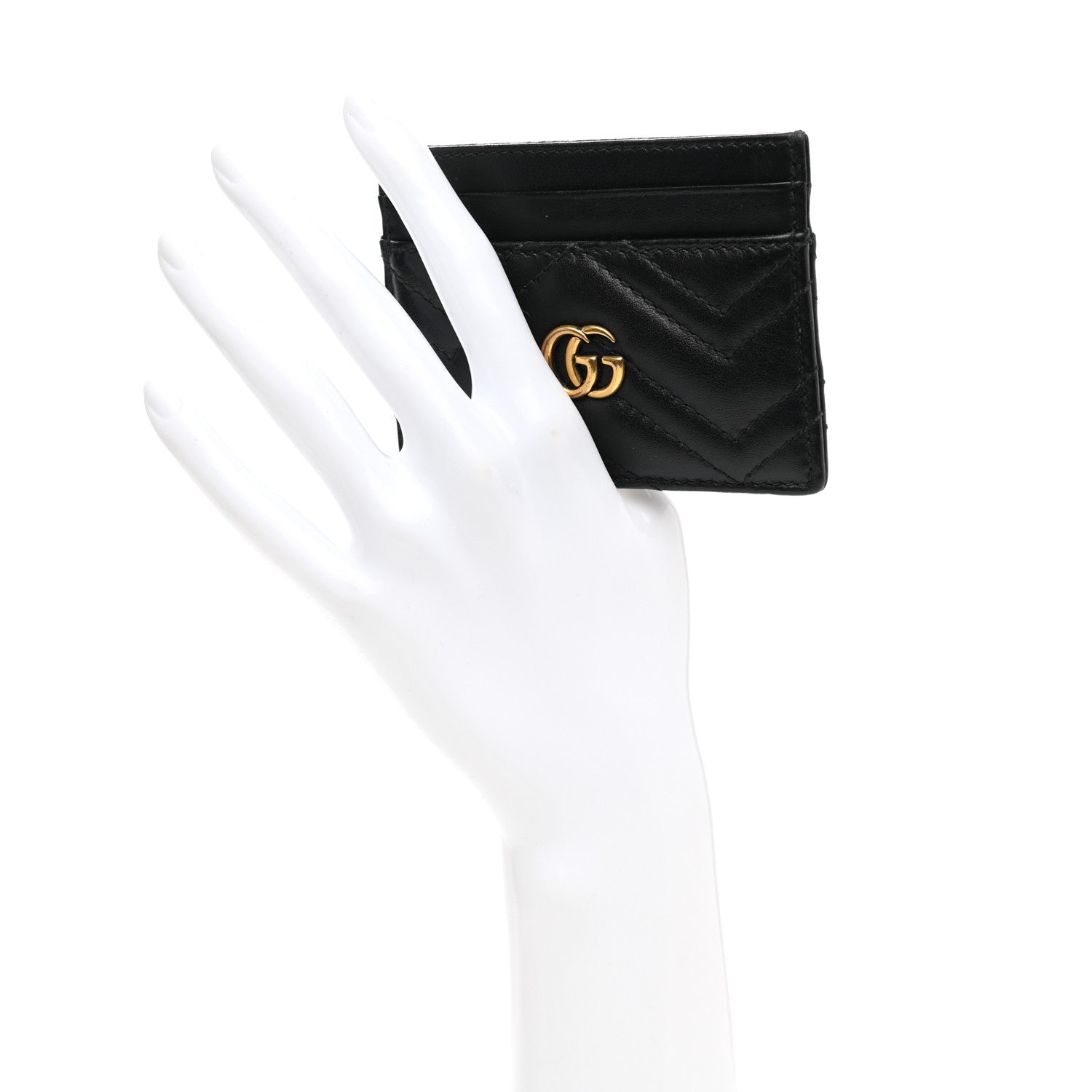 Gucci Calfskin Matelasse GG Marmont Card Holder Black 2 of 6