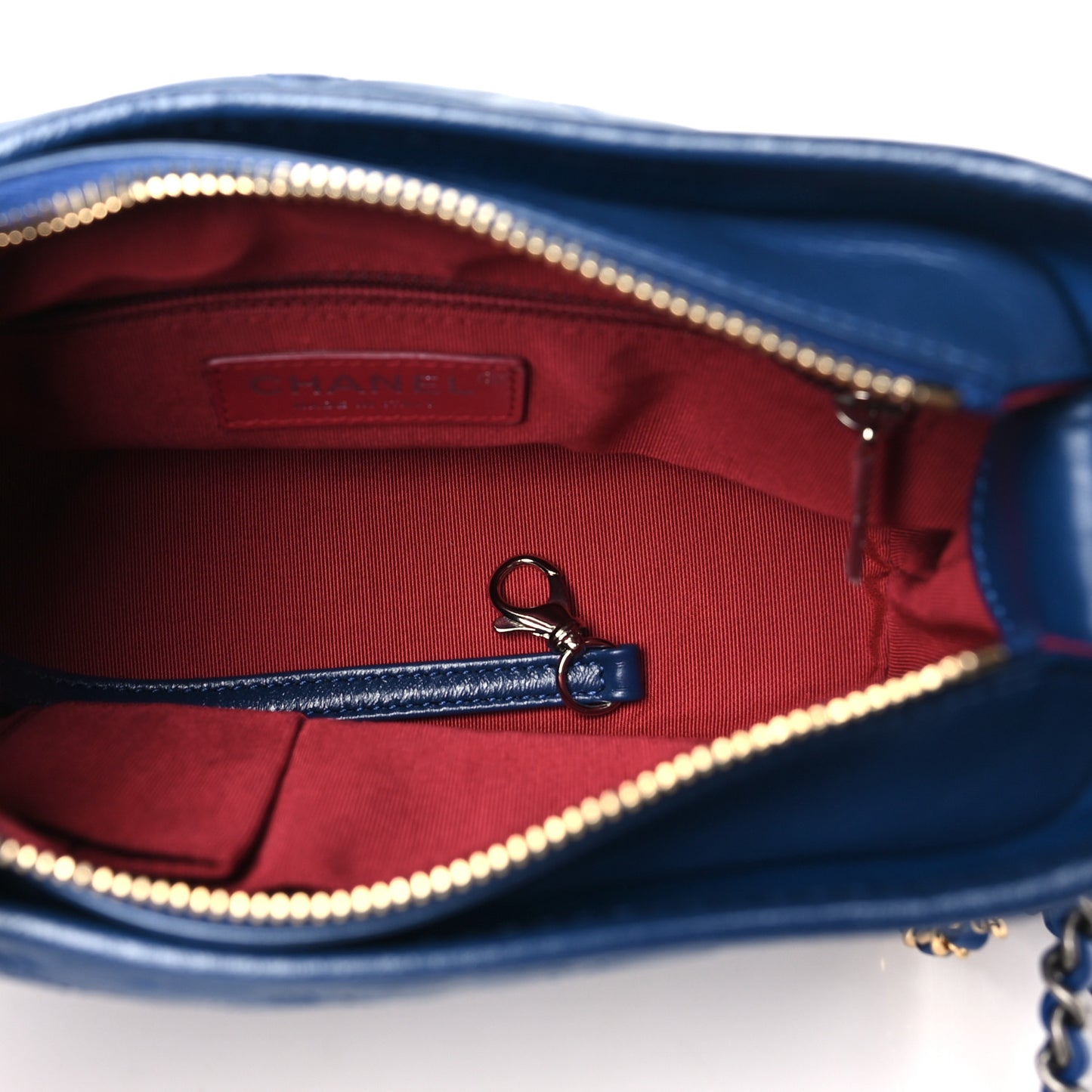 Aged Calfskin Quilted Small Gabrielle Hobo Blue