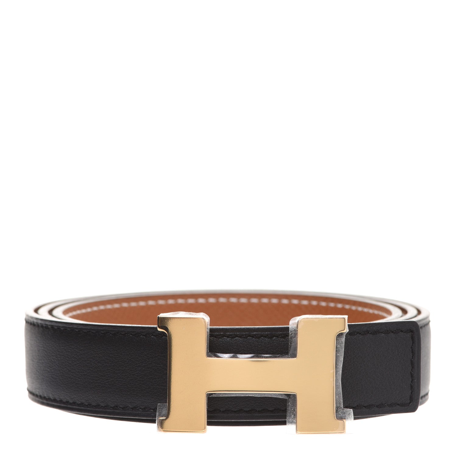 Hermes Swift Epsom 24mm Mini Constance H Belt 90 Black Gold 1 of 7