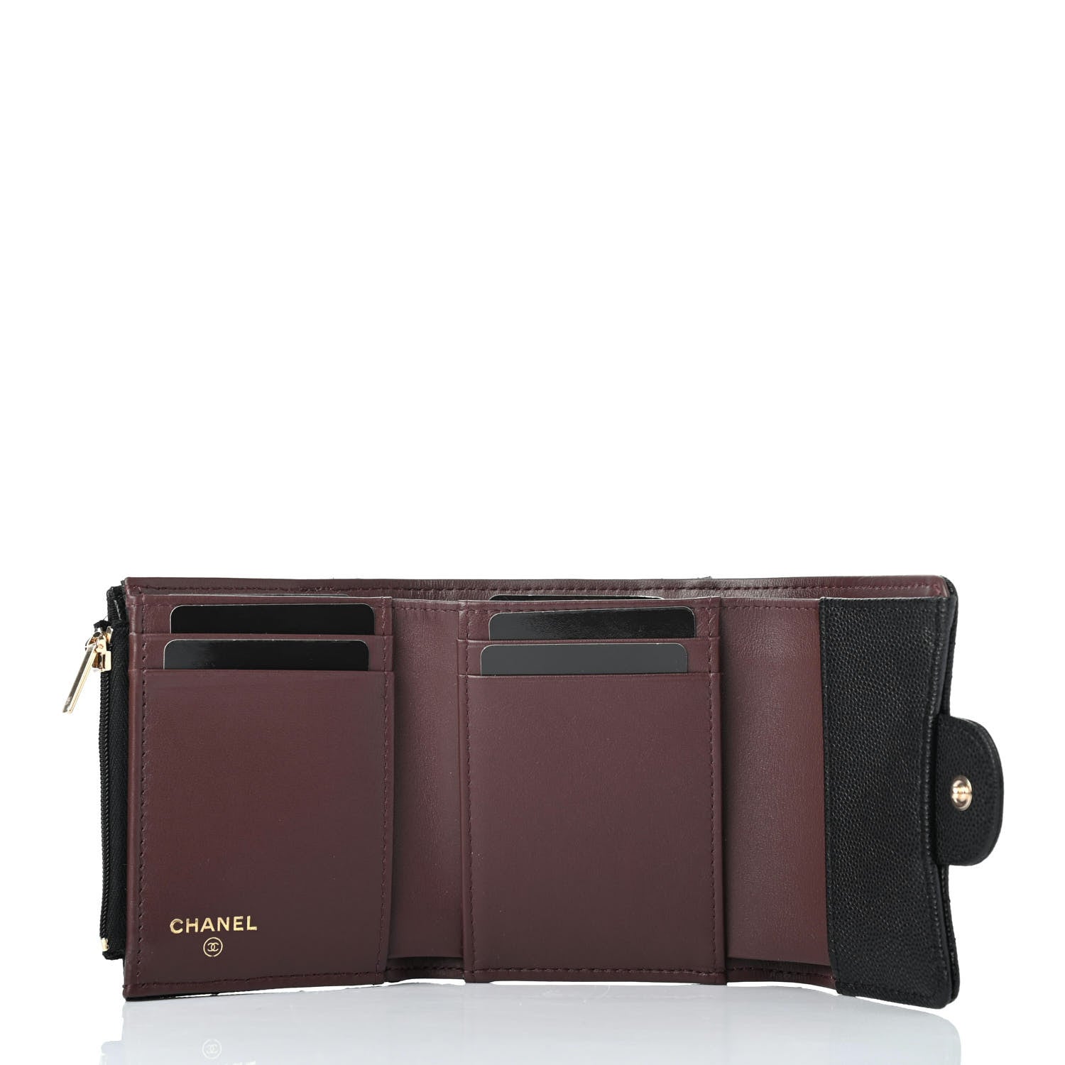 Chanel Caviar Quilted Compact Flap Wallet Black 4 of 4