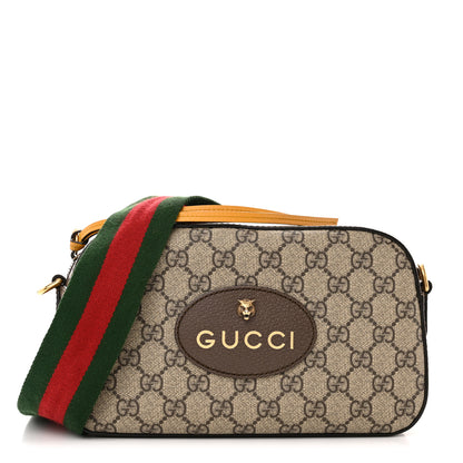 Gucci GG Supreme Monogram Web Neo Vintage Shoulder Bag Beige New Acero Crop 1 of 14