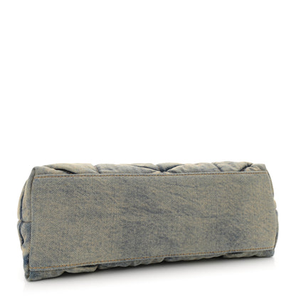 Saint Laurent Denim Quilted Small Loulou Puffer Monogram Chain Satchel Blue Cinnamon 4 of 13