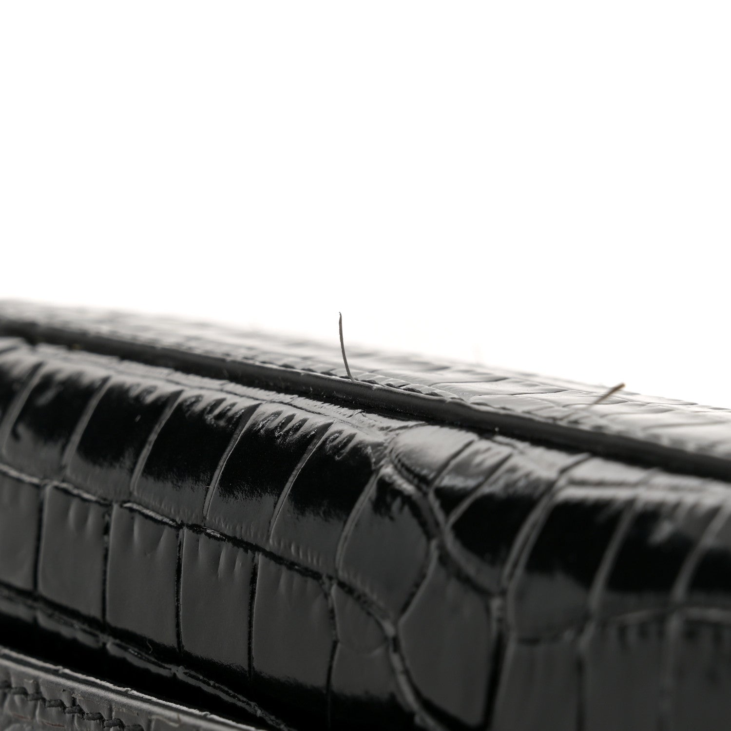 Saint Laurent Calfskin Crocodile Embossed Medium Classic Monogram Kate Tassel Satchel Black 12 of 13