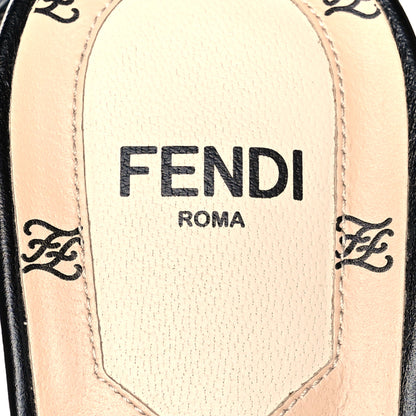 Fendi Calfskin Karligraphy Embossed Ffreedom Slingback Sandals 37 Black 7 of 7