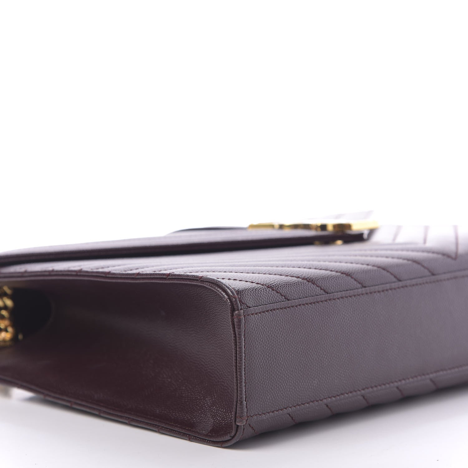 Saint Laurent Grain De Poudre Matelasse Chevron Large Monogram Satchel Rouge Legion 6 of 10