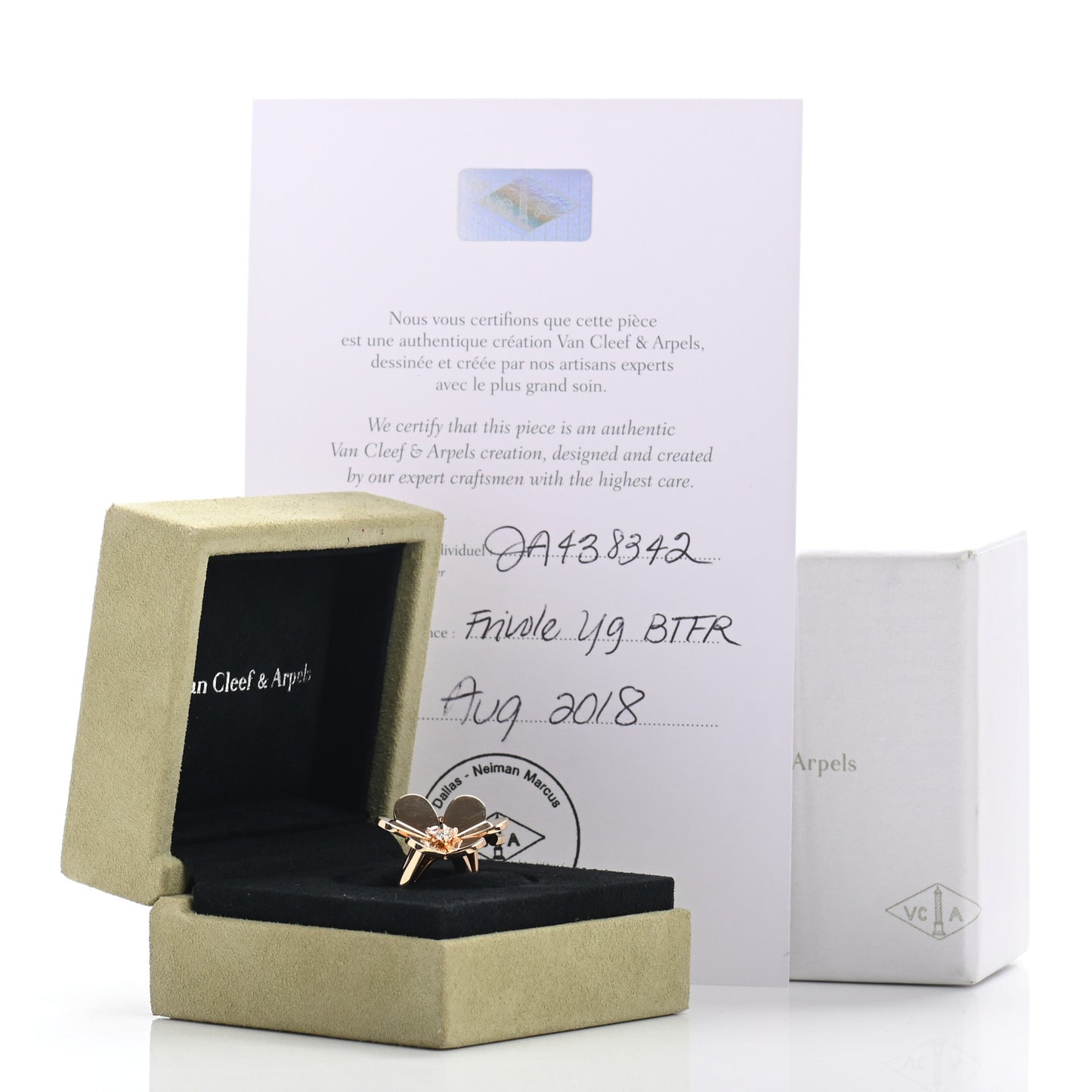 18K Yellow Gold Diamond Frivole Between The Finger Ring 48 4.5
