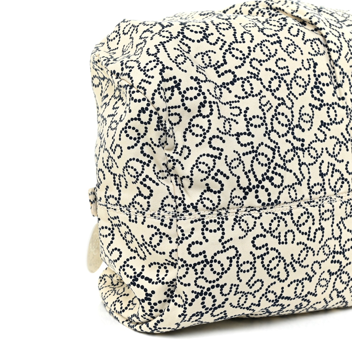 Chanel Canvas Logo CC Bowler Bag Ivory Black 5 of 12