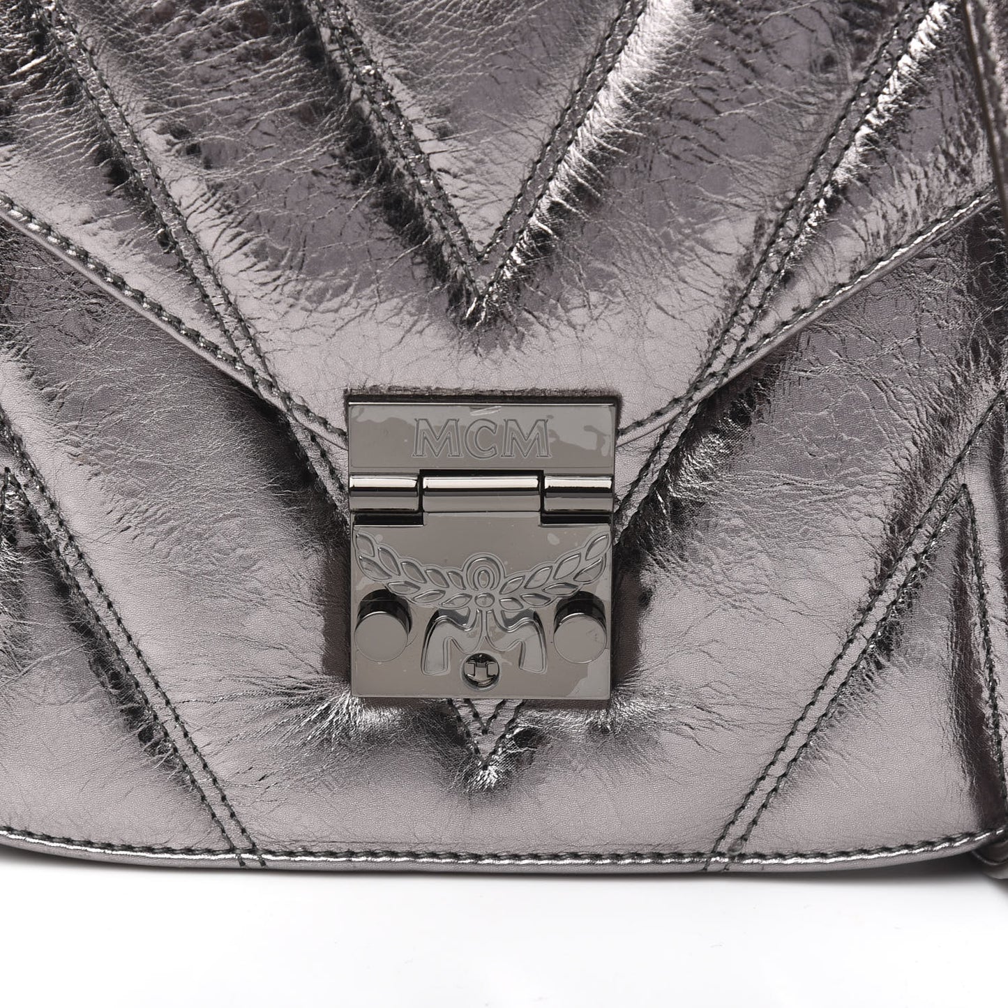 Metallic Calfskin Quilted Patricia Crossbody Bag Berlin Silver