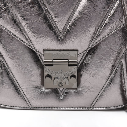 MCM Metallic Calfskin Quilted Patricia Crossbody Bag Berlin Silver 12 of 12