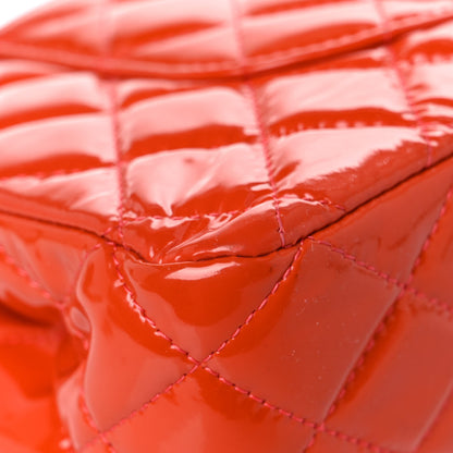 Chanel Patent Quilted Medium Double Flap Orange 11 of 13