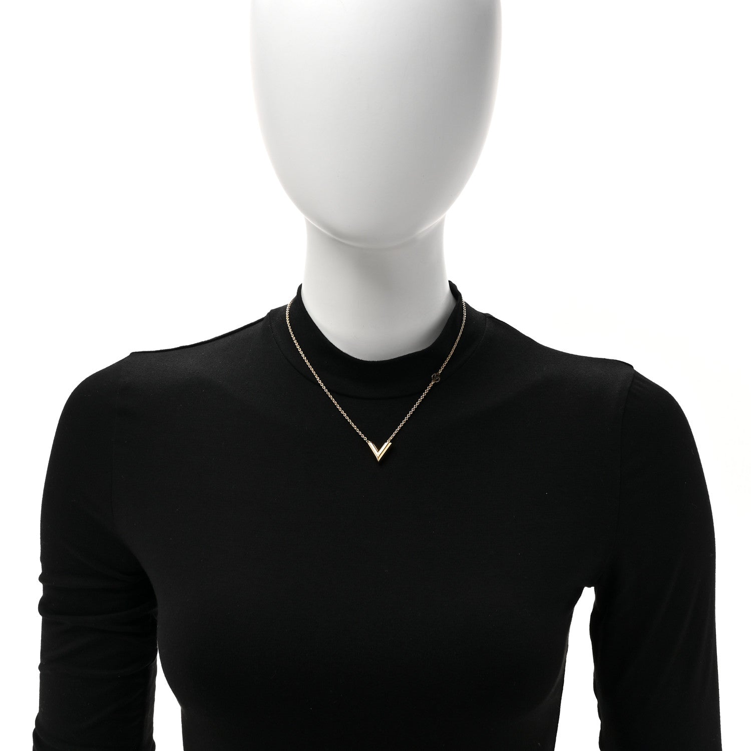 Louis Vuitton Essential V Necklace Gold 2 of 6